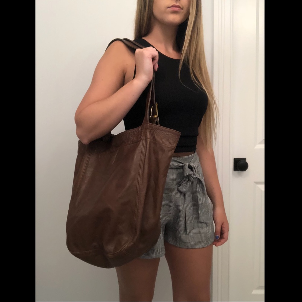 Coach leather tote bag large